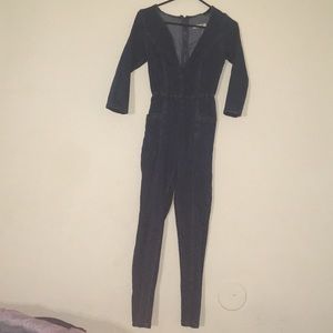 Denim v-neck jumper .